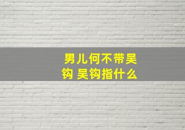 男儿何不带吴钩 吴钩指什么